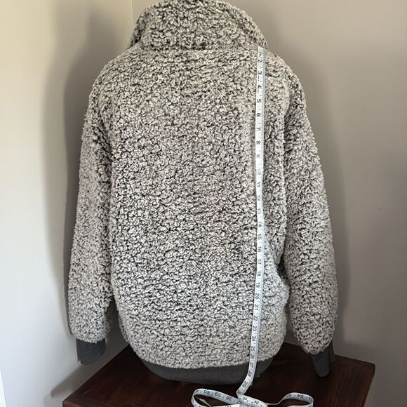 Express One Eleven Oversized Sherpa 1/4 Zip Sweatshirt Size S - Picture 6 of 11